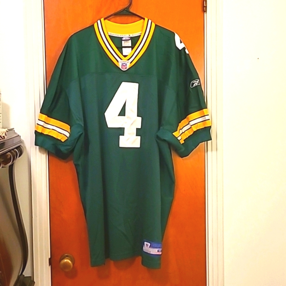 Reebok Authentic Green Bav Packers Brett Favre #4 Jersey